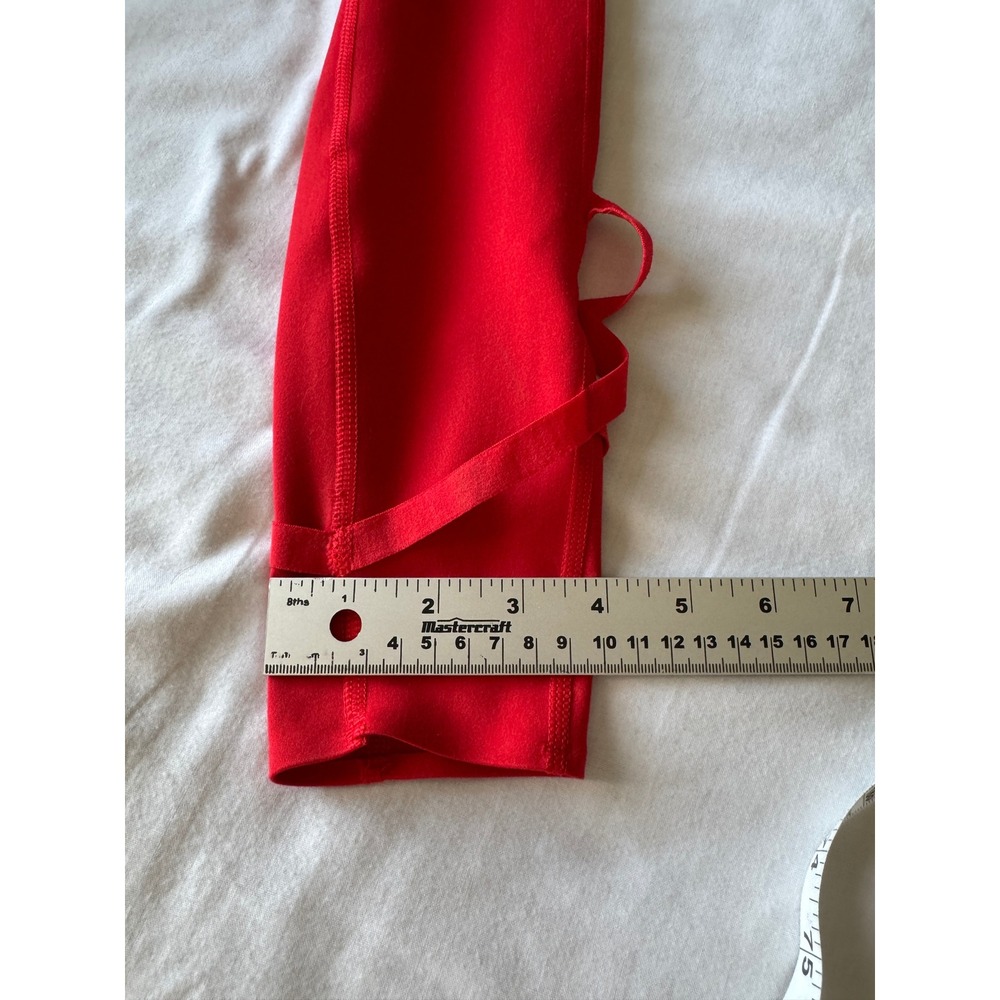 Nike Dri-FIT Strappy Lattice Leggings S Red Gym Yoga Athletic Workout Balletcore - Picture 13 of 15
